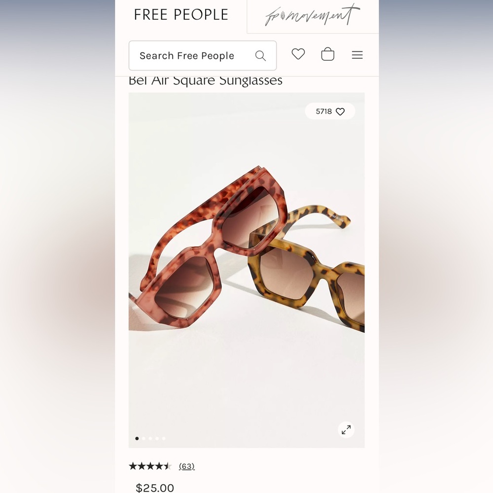 Free People Bel Air Square Sunglasses